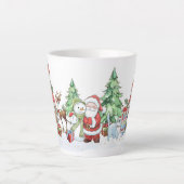 Santa Snowman Reindeer Christmas Latte Tasse (Vorderseite)