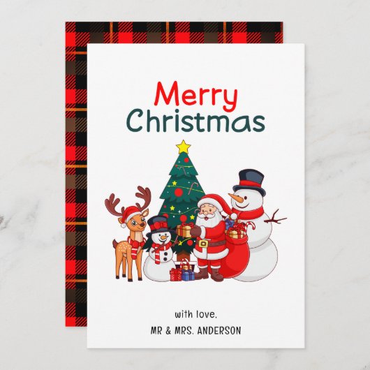 Santa Snowman Reindeer Festival Frohe Weihnachten (Vorne/Hinten)
