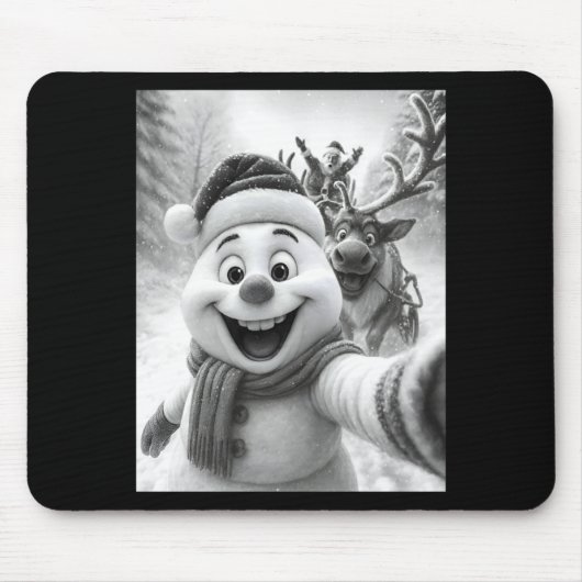 Santa Snowman Reindeer Taking A Selfie Photo Chris Mousepad (Vorne)