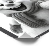 Santa Snowman Reindeer Taking A Selfie Photo Chris Poster (Ecke)