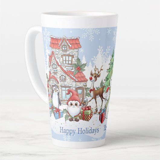 Santa Snowman Reindeer Weihnachten Milchtasse (Linke Ecke)