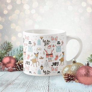 Santa, Snowman, Rentier Muster ID559 Espressotasse