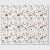 Santa, Snowman, Rentiermuster ID559 Geschenkpapier (Flach)