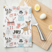 Santa, Snowman, Rentiermuster ID559 Geschirrtuch (Viertel Falte)