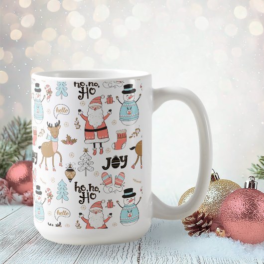 Santa, Snowman, Rentiermuster ID559 Kaffeetasse