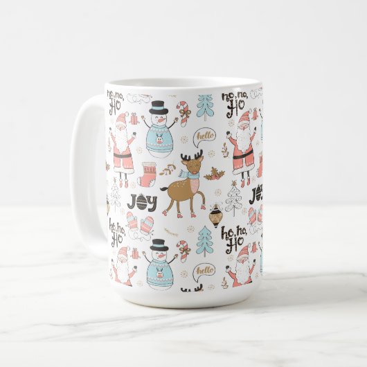 Santa, Snowman, Rentiermuster ID559 Kaffeetasse (Vorderseite Links)