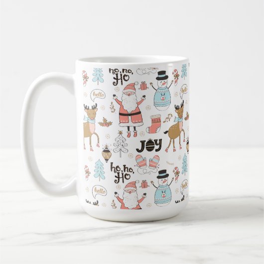 Santa, Snowman, Rentiermuster ID559 Kaffeetasse (Links)