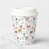 Santa, Snowman, Rentiermuster ID559 Pappbecher (Rückseite)