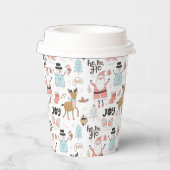 Santa, Snowman, Rentiermuster ID559 Pappbecher (Rechts)