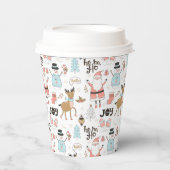 Santa, Snowman, Rentiermuster ID559 Pappbecher (Vorderseite)