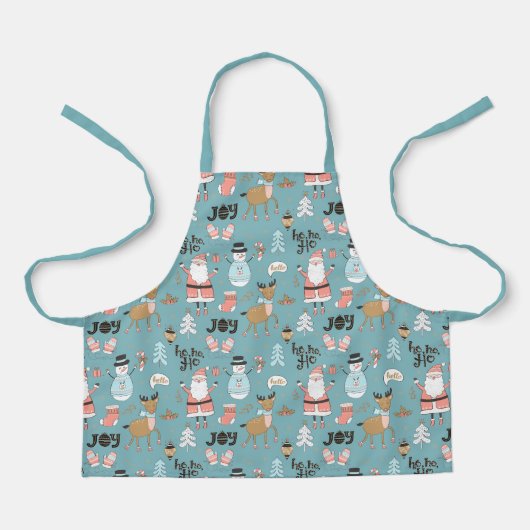 Santa, Snowman, Rentiermuster ID559 Schürze (Vorderseite)