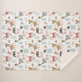 Santa, Snowman, Rentiermuster ID559 Sherpadecke (Vorderseite (Horizontal))