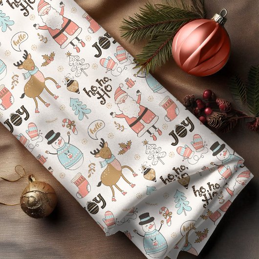 Santa, Snowman, Rentiermuster ID559 Stoff