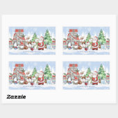 Santa Snowman Rudolph Penguin Weihnachten Rechteckiger Aufkleber (Blatt)
