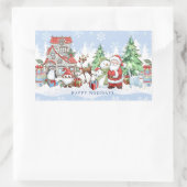 Santa Snowman Rudolph Penguin Weihnachten Rechteckiger Aufkleber (Tasche)