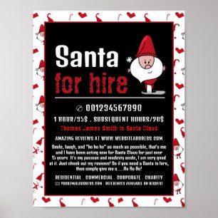 Santa & Snowman, Santa Claus Entertainer Advert Poster