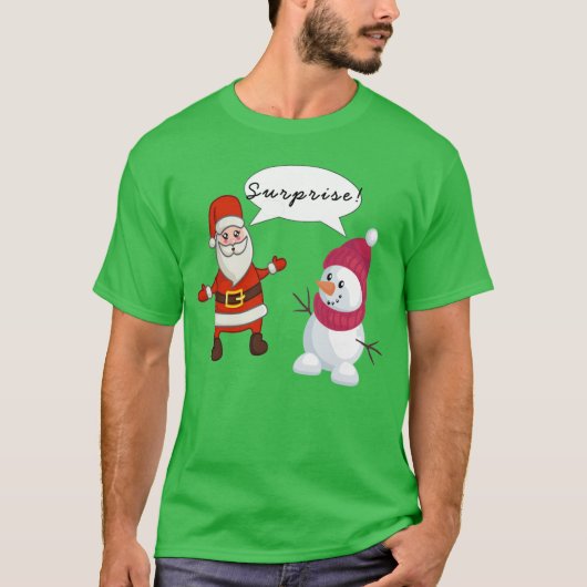 Santa Snowman Shooting Überraschung Weihnachts-Spa T-Shirt (Vorderseite)