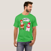 Santa Snowman Überraschung WTF Weihnachtsfest Spaß T-Shirt (Vorne ganz)