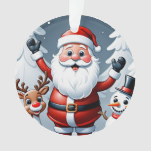 Santa, Snowman und Ralph der Rentier Holiday Orn Ornament