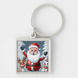 Santa, Snowman und Ralph der Rentier Schlüsselanhänger