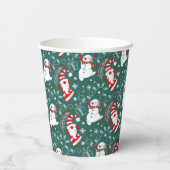 Santa Snowman Weihnachten Pappbecher (Rückseite)