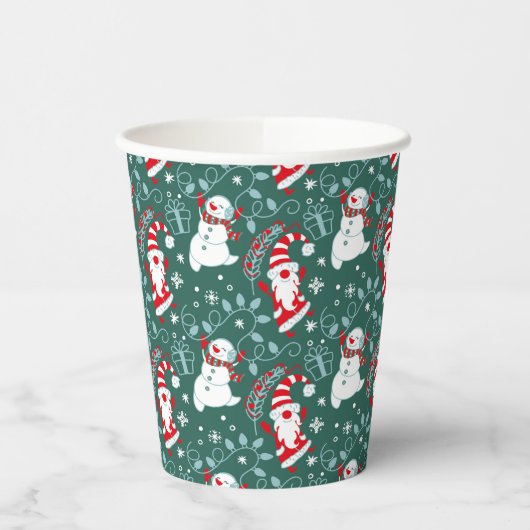 Santa Snowman Weihnachten Pappbecher (Links)