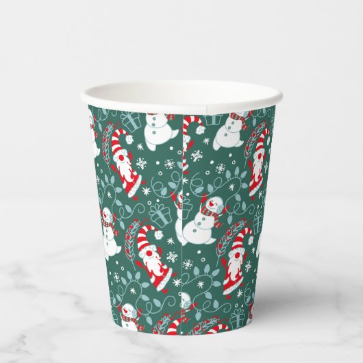 Santa Snowman Weihnachten Pappbecher (Rechts)