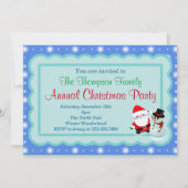 Santa Snowman Weihnachts-Party Einladung (Vorderseite)