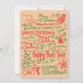 Santa & Snowman Winter Scene – Festive Holiday Einladung (Rückseite)