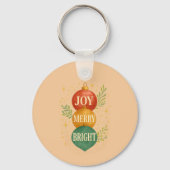 Santa & Snowman Winter Scene – Festive Holiday  Schlüsselanhänger (Vorderseite)