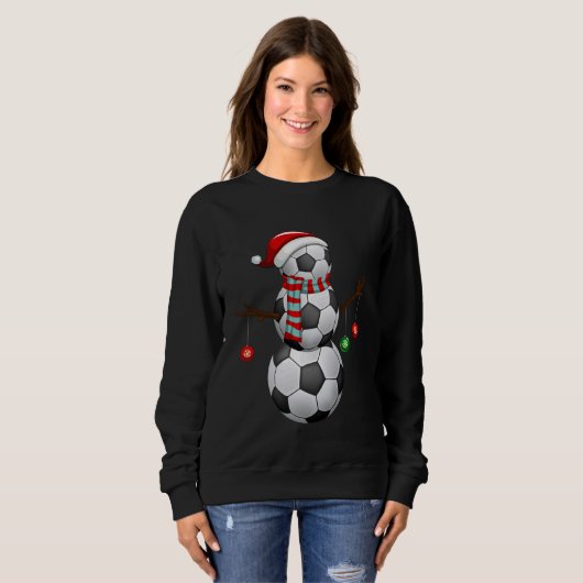 Santa Snowman Xmas gibt Funny Player Soccer Chris Sweatshirt (Vorne ganz)