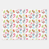 Santa, Snowmen & Reindeer Geschenkpapier Set (Vorderseite)