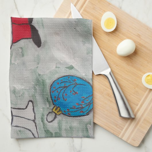 Santa & Snowmen Teetuch Geschirrtuch (Viertel Falte)