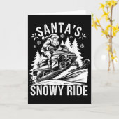 Santa Snowmobile Riding Snowmobiling Christmas Karte (Gelbe Blume)