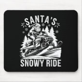Santa Snowmobile Riding Snowmobiling Christmas  Mousepad (Vorne)
