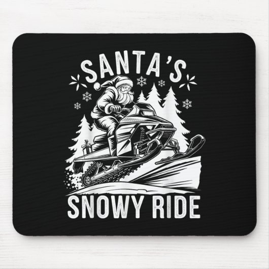 Santa Snowmobile Riding Snowmobiling Christmas Mousepad (Vorne)