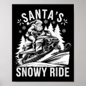 Santa Snowmobile Riding Snowmobiling Christmas  Poster (Vorne)