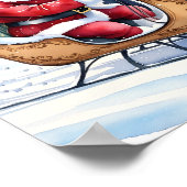 Santa & Snowy Sleigh Klassische Kunst Poster (Ecke)