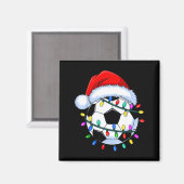 Santa Soccer Ball Christmas Soccer  Magnet (Vorderseite/Rückseite)