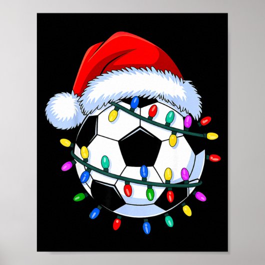 Santa Soccer Ball Christmas Soccer Poster (Vorne)