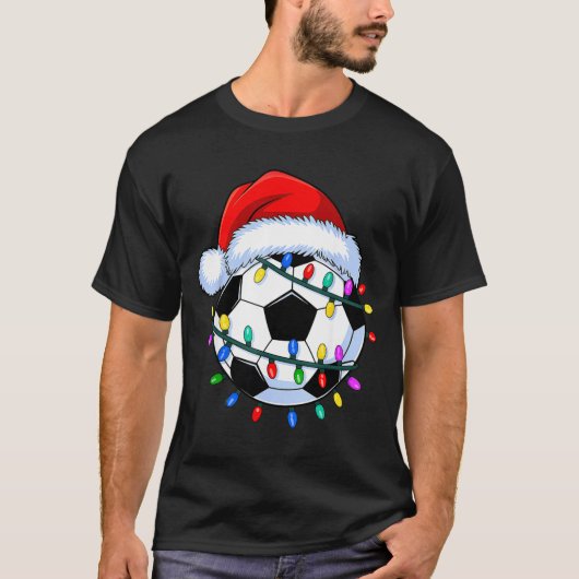Santa Soccer Ball Christmas Soccer  T-Shirt (Vorderseite)