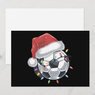 Santa Soccer Ball Sport Weihnachtsspielerin Feiertagskarte