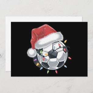 Santa Soccer Ball Sport Weihnachtsspielerin Feiertagskarte