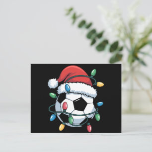 Santa Soccer Ball Sport Weihnachtsspielerin Feiertagspostkarte