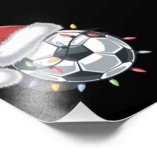 Santa Soccer Ball Sport Weihnachtsspielerin Fotodruck (Ecke)
