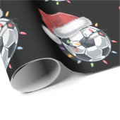 Santa Soccer Ball Sport Weihnachtsspielerin Geschenkpapier (Rolleneckpunkt)