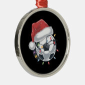 Santa Soccer Ball Sport Weihnachtsspielerin Ornament Aus Metall (Rechts)