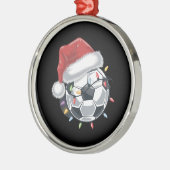 Santa Soccer Ball Sport Weihnachtsspielerin Ornament Aus Metall (Links)
