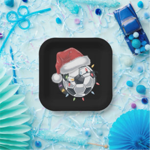 Santa Soccer Ball Sport Weihnachtsspielerin Pappteller