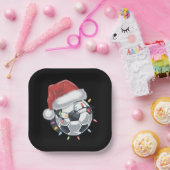 Santa Soccer Ball Sport Weihnachtsspielerin Pappteller (Party)